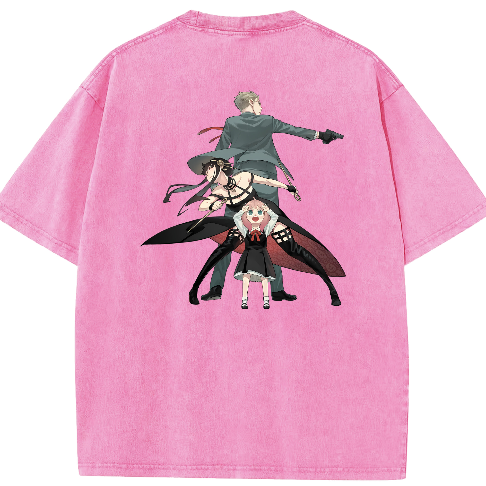 （画像用） SPY×FAMILY间谍家家酒 綿100% ヴィンテージ風 半袖Tシャツ（背面プリント）
